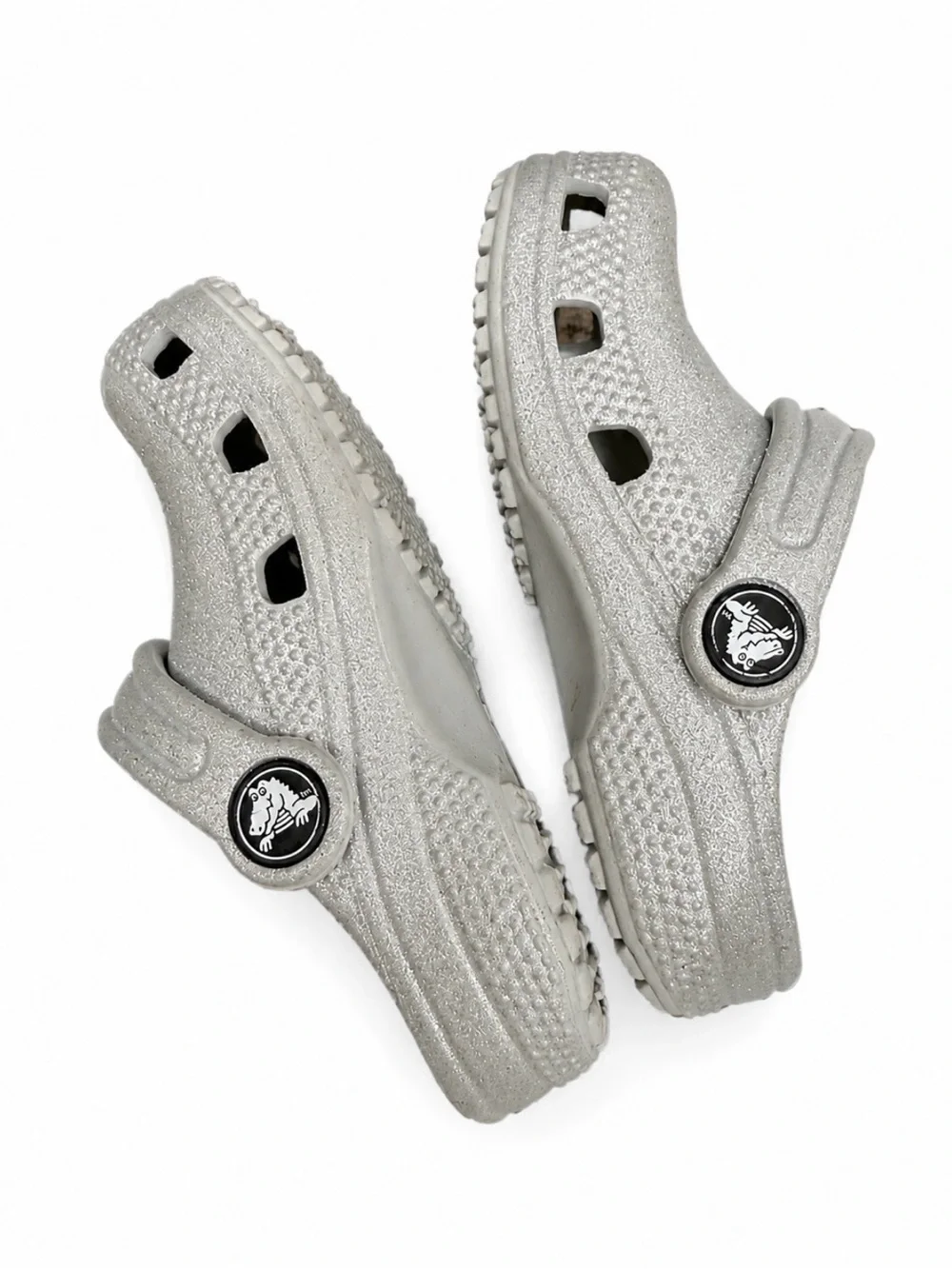 Kids Crocs Silver Glitter Classic Clogs C7